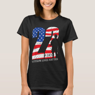 Camiseta Vidas de Veteranos 22 Por Dia Conscientização sobr
