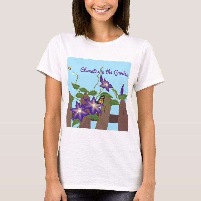 Camiseta Videira Clematis no Jardim  (Frente)