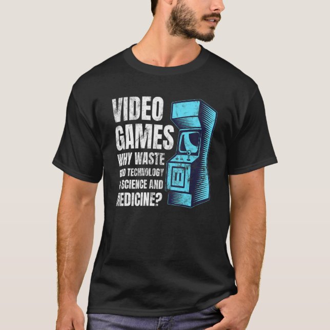 Camiseta Vídeo Clássico dos Jogos da Máquina de Arcade Anti (Frente)