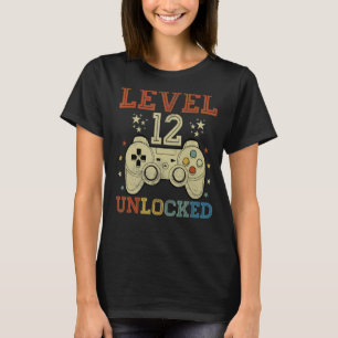 Camiseta Vídeo de aniversário de 12 anos de nível 12 desblo