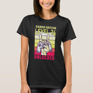 Camiseta Vídeo de Aniversário de 24 anos Edição Video Gamer