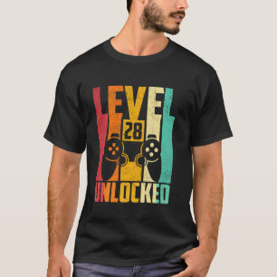 Camiseta Vídeo de aniversário do Nível 28 Retron Vintage 28