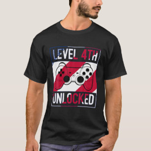 Camiseta Vídeo De Jogador Do Nível 4º, Engraçado E Desbloqu