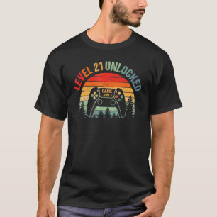 Camiseta Vídeo desbloqueado de 21 anos, 21 de aniversário,