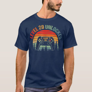 Camiseta Vídeo desbloqueado de nível 20 de aniversário de 2