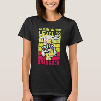 Camiseta Vídeo do 18º Aniversário Edição Video Gamer Nível 