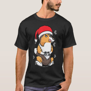 Camiseta Vídeo do Cachorro do Cachorro Shetland no Natal