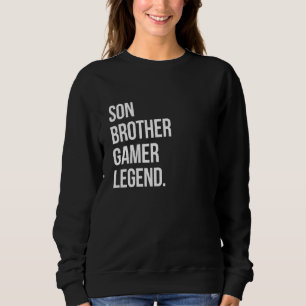 Camiseta Vídeo do jogo de legenda do filho irmão Gamer