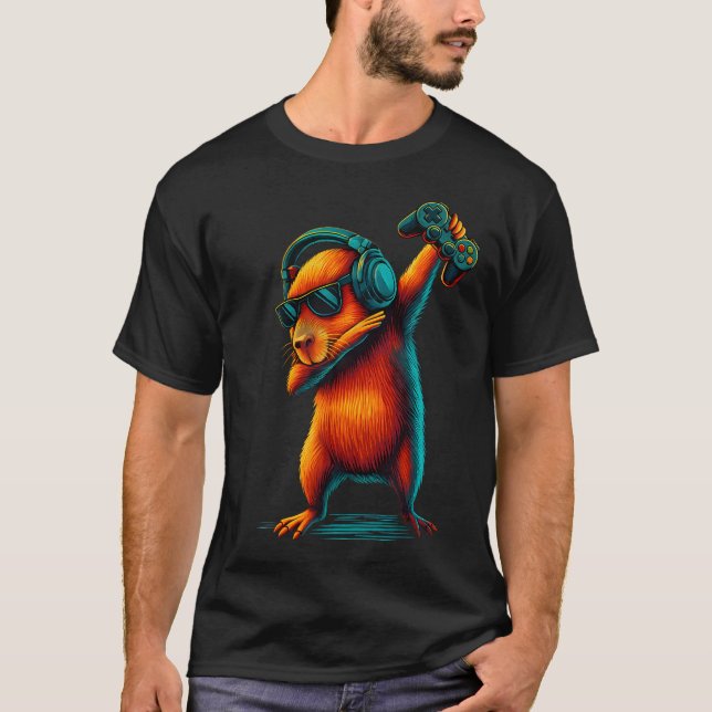 Camiseta Vídeo engraçado de capivara Jogos de capivara (Frente)