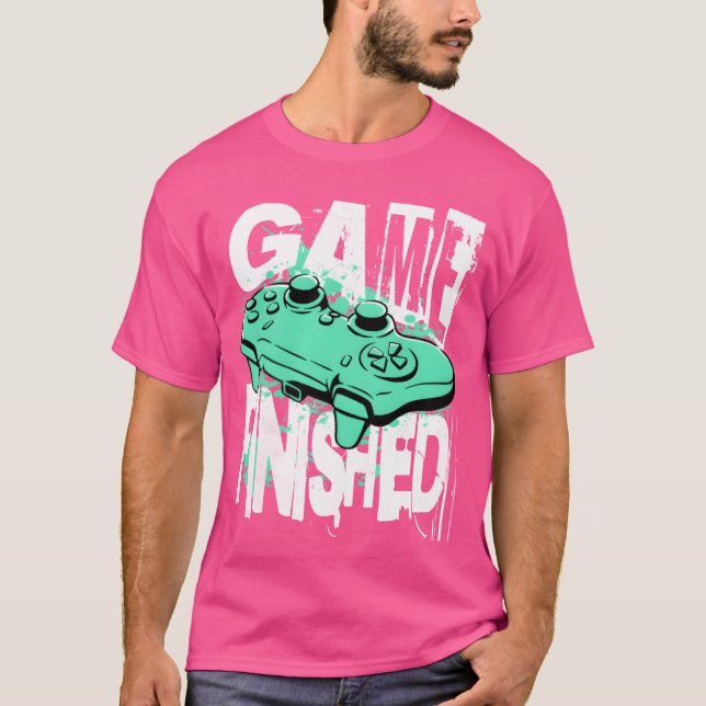 Camiseta Vídeo Engraçado de Jogos Antigos Finalizado (Frente)