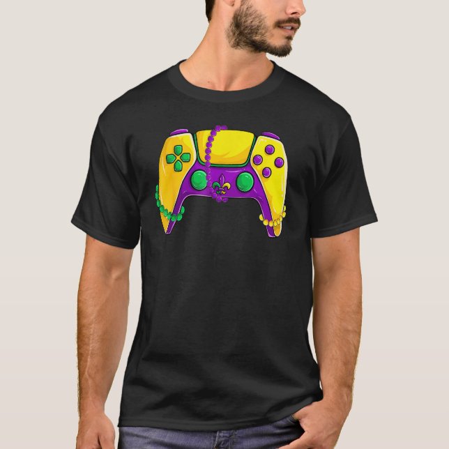 Camiseta Video Game Beads Kids Mardi Gras Shirts, Gamer Boy (Frente)