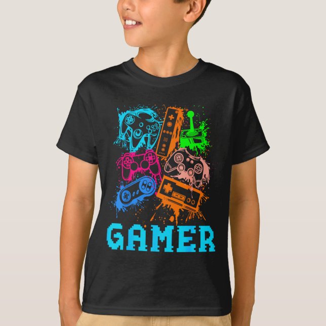 Camiseta Video Game Console Controllers Clic Gamer Lover Co (Frente)