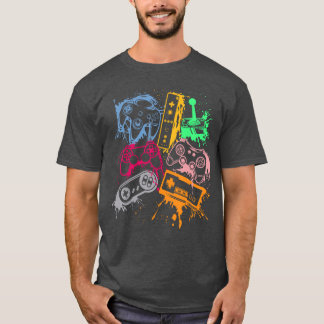 Camiseta Video Game Console Controllers Retro 80s 90s Arcad