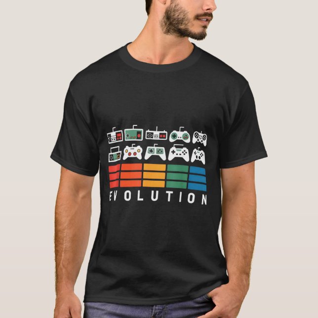 Camiseta Video Game Controller Evolution 80s 90s Retro Gami (Frente)