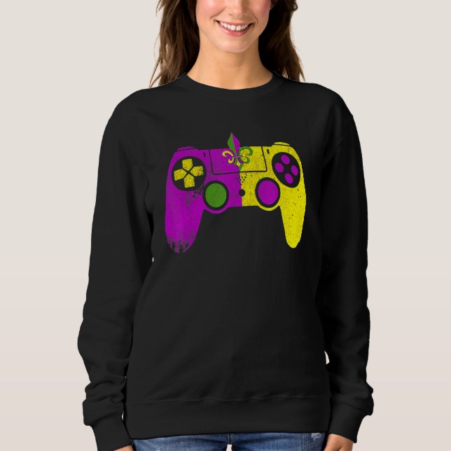 Camiseta Video Game Controller Mardi Gras Carnival Mask Fle (Frente)