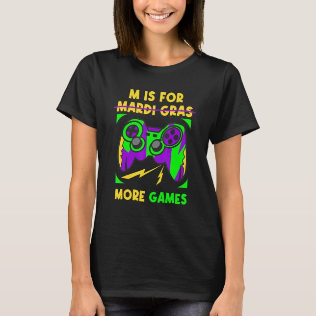 Camiseta Video Game Controller Mardi Gras Carnival Party Bo (Frente)