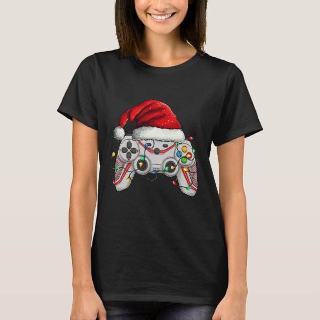 Camiseta Video Game Controller Natal Hat Gamer Bo (Frente)