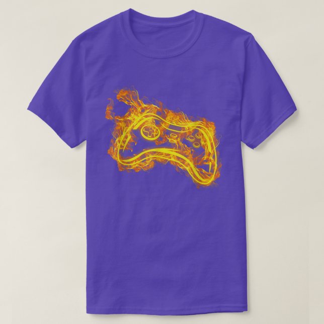 Camiseta Video Game Controller On Fire Video Gamer (Frente do Design)