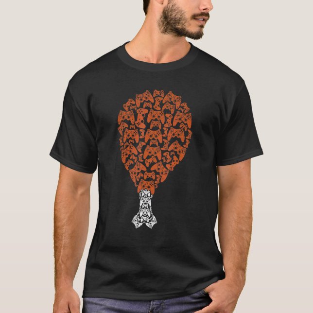 Camiseta Video-Game Controller Turkey Leg Thanksgiving Gami (Frente)