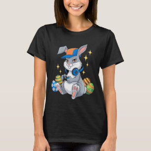 Camiseta Vídeo Game de Coelhos de Ovos da Páscoa Feliz para