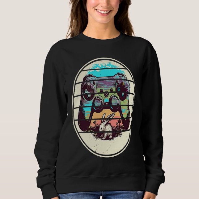 Camiseta Video Game Easter Bunny Gaming Controller Gamer Bo (Frente)