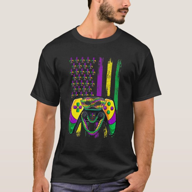 Camiseta Video Game Flag Beads Kids Mardi Gras Shirts, Game (Frente)