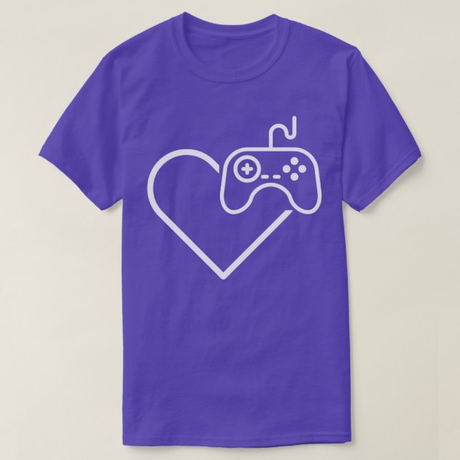 Camiseta Vídeo Game Lover Heart com Game Controller (Frente do Design)