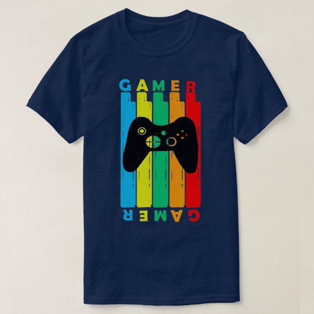 Camiseta Video Game Player Boys Girls Men Controller (Frente do Design)