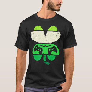 Camiseta Video Game Shamrock Retro St Patricks Day Boys Men
