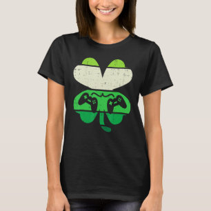 Camiseta Video Game Shamrock Retro St Patricks Day Boys Men