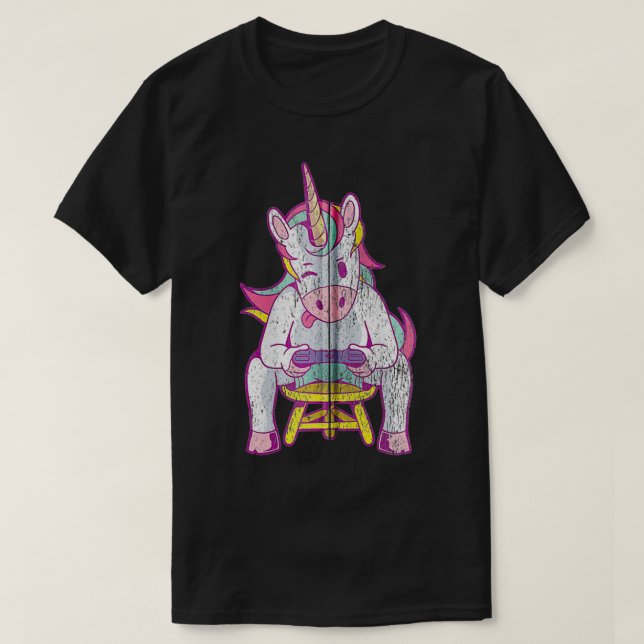 Camiseta Video Game Unicorn Gift For Boys Zip  (Frente do Design)