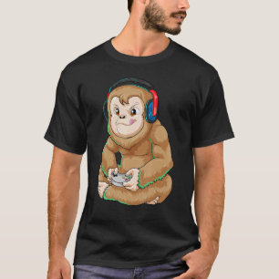Camiseta Video Gamer Bigfoot Gaming Sasquatch Pew Gamer Kid