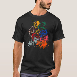 Camiseta Vídeo Gamer Game Controller Color Splat Men