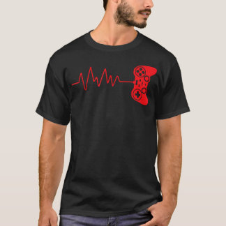 Camiseta Vídeo Games Batimento Cardíaco do Gamer Rapazes Ad