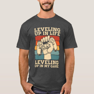 Camiseta Video Games Nível família engraçado