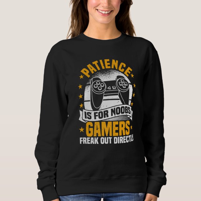 Camiseta Video Games, Patience Is For Noobs, Controller Gam (Frente)