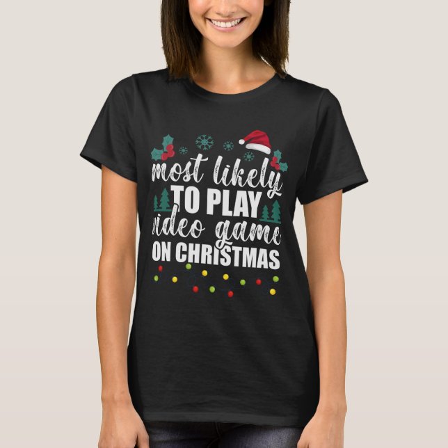 Camiseta Vídeo Jogo Natal Provavelmente Joga Chr (Frente)