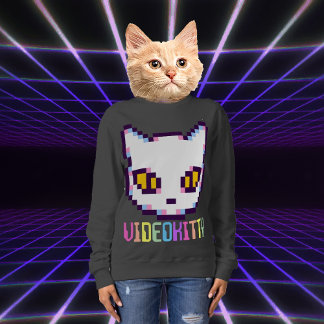 CAMISETA VIDEO KITTY CAT PIXEL ART SWEATSHIRT
