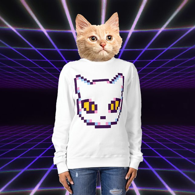CAMISETA VIDEO KITTY CAT PIXEL ART SWEATSHIRT (Criador carregado)