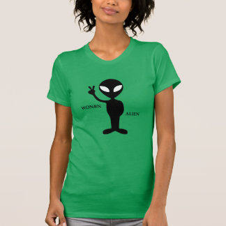 Camiseta Vídeo-pescoço feminino com logotipo de Alienígena