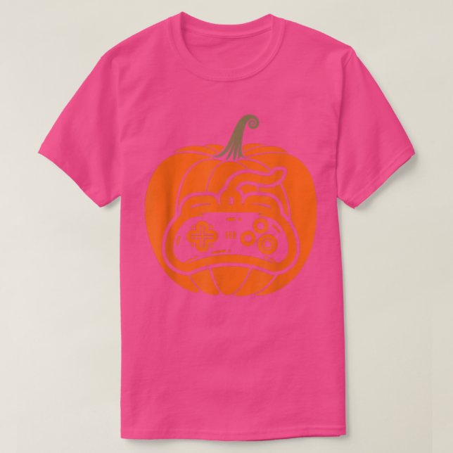 Camiseta Videogame de Controlador de Jogo Pumpkin (Frente do Design)