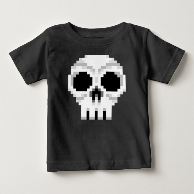 Camiseta Videogame Death Skull - Pixel Art (Frente)