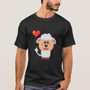 Camiseta Videogame Funny Gamers Retro Ovinos de 8 Bits Pixe