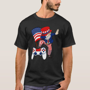 Camiseta Videogame Patriótico Con Do Jogo De 4 De Julho