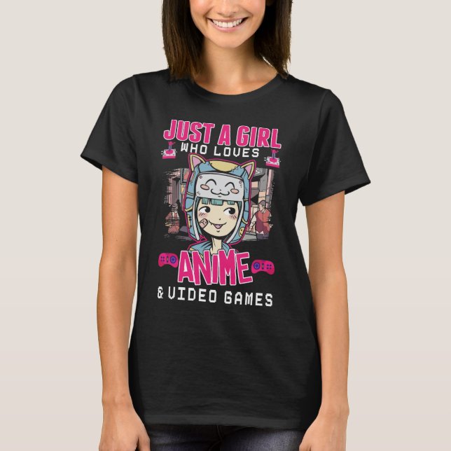 Camiseta Videos games Animes Garota Otaku Teen Japonês (Frente)