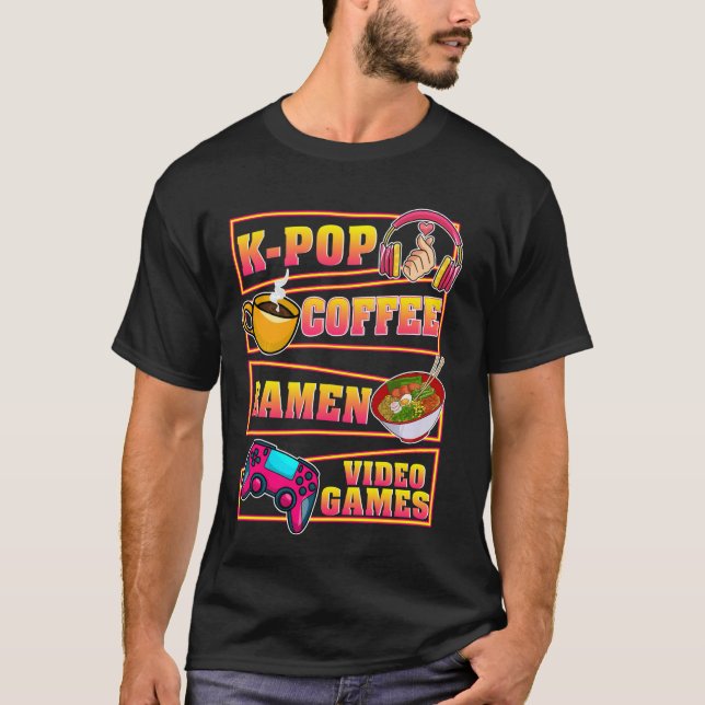 Camiseta Videos games de café K-Pop (Frente)