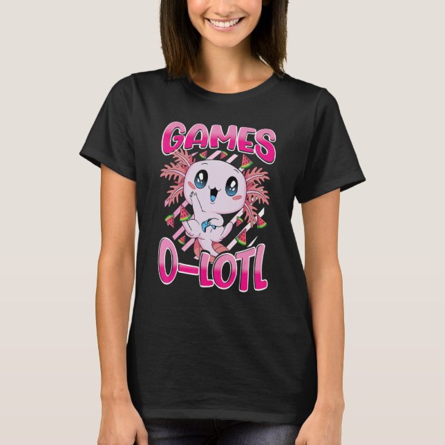 Camiseta Videos games de Console de Reprodução do Axolotl C (Frente)