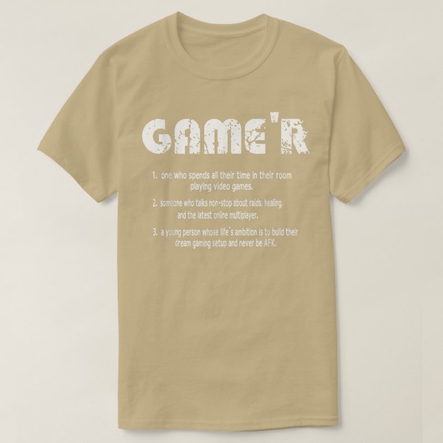 Camiseta Videos games de definição de jogador engraçados pa (Frente do Design)