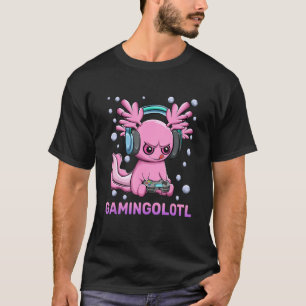 Camiseta Videos games de execução do Axolotl em forma de jo