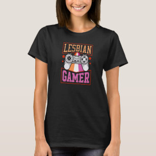 Camiseta Videos games de jogadores lésbicos Geek estético a